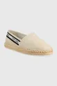 Espadrile Tommy Jeans TJW FLATFORM WEBBING bež