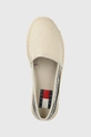 bézs Tommy Jeans espadrilles TJW FLATFORM WEBBING