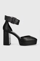 Dkny czółenka skórzane Barra słupek czarny K2301920.BLK