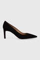 BOSS tocuri din piele intoarsa Janet Pump 70-S_N subțire negru 50498810.001
