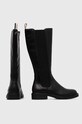 Obuwie BOSS kozaki skórzane Vanity 50498843.001 czarny