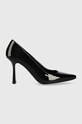 Kožené lodičky HUGO Alexis Pump 90-PT více než 8 cm černá 50494664.001