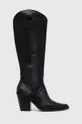 μαύρο Δερμάτινες μπότες Aldo Nevada Γυναικεία