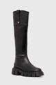 Kožne čizme Love Moschino JA26015G1HIA0000 crna AW23
