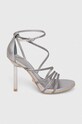 Guess sandali in pelle AXEN2 pelle fiore argento FL7A2X.SAT03.PEWTE