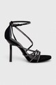 Guess sandały zamszowe AXEN słupek czarny FL7AXE.SUE03.BLACK