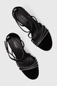Guess sandały zamszowe AXEN czarny FL7AXE.SUE03.BLACK