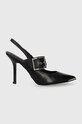 Guess szpilki skórzane AYAR szpilka czarny FL7AYR.LEA05.BLACK