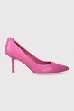 Kožené lodičky Guess BOMAY usňová koža ružová FL7BMY.LEA08.FUXIA