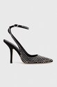 Guess pantofi cu toc FL7ESA SAT05 subțire negru FL7ESA.SAT05.BLACK