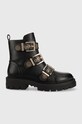 Μποτάκια Guess FL7O2B LEA10 φλατ μαύρο FL7O2B.LEA10.BLACK