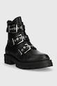 Guess bokacsizma FL7OBI LEA10 OBIA FL7OBI.LEA10.BLKBR fekete AW23