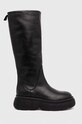 Weekend Max Mara stivali in pelle Flou non isolato nero 2357960134600.BLACK