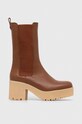 Weekend Max Mara sztyblety skórzane Guglia słupek brązowy 2357960734600.TOBAC