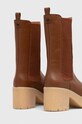Obuwie Weekend Max Mara sztyblety skórzane Guglia 2357960734600.TOBAC brązowy