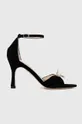 čierna Semišové sandále Custommade Ashley Pearl Bow Dámsky