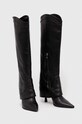 AGL kozaki skórzane LETIZIA BOOT D247509PCSOFTY0000 czarny AW23
