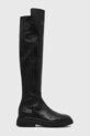 AGL kozaki skórzane ALISON R BOOT płaski czarny D721586PWK06891013
