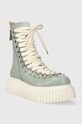 AGL botki skórzane DROMO D751501PGKI022G114 zielony AW23
