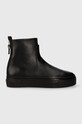 AGL botki skórzane MEGHAN BOOTIE nieocieplane czarny D925503PGKV0191013
