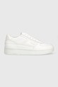 Guess sneakersy skórzane SILINA imitacja skóry licowej biały FL7SIL.LEA12.WHITE