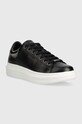 Guess sneakersy skórzane VIBO FL7VIB.LEA12.BLKGU czarny AW23