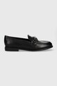 Guess scarpe in pelle FL7VIC LEA14 pelle fiore nero FL7VIC.LEA14.BLACK
