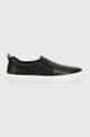 Lauren Ralph Lauren bőr tornacipő Haddley slip on fekete 802912347001.001