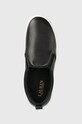 Lauren Ralph Lauren bőr tornacipő Haddley fekete 802912347001.001