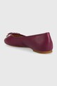 Obuwie Lauren Ralph Lauren baleriny skórzane Jayna 802824650019.500 fioletowy
