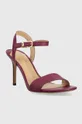 Kožené sandále Lauren Ralph Lauren Gwen fialová