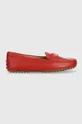 κόκκινο Δερμάτινα κλειστά παπούτσια Lauren Ralph Lauren Barnsbury Γυναικεία