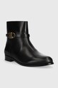 Kožené členkové topánky Lauren Ralph Lauren Briela 802912273001.001 čierna AW23
