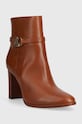 Kožené členkové topánky Lauren Ralph Lauren Maxie 802912277001.270 hnedá AW23