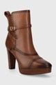 Lauren Ralph Lauren botki skórzane Mckinsey 802908331002.270 brązowy AW23