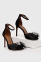 Kurt Geiger London velúr szandál Kensington Bow Sandal 9989100209.BLACK fekete AW23