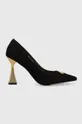 fekete Karl Lagerfeld velúr magassarkú cipő DEBUT Női