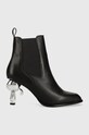 Karl Lagerfeld ghete chelsea de piele IKON HEEL 5-8 cm negru KL39060.000