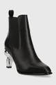 Δερμάτινες μπότες τσέλσι Karl Lagerfeld IKON HEEL μαύρο