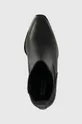 μαύρο Δερμάτινες μπότες τσέλσι Karl Lagerfeld IKON HEEL
