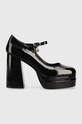 Karl Lagerfeld pantofi de piele STRADA platformă negru KL30125A.1BP