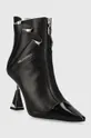 Kožené členkové topánky Karl Lagerfeld DEBUT čierna