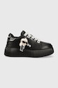 Karl Lagerfeld sneakersy skórzane KREEPER LO platforma czarny KL42376N.000