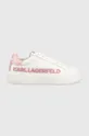 λευκό Δερμάτινα αθλητικά παπούτσια Karl Lagerfeld MAXI KUP Γυναικεία
