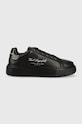 Karl Lagerfeld sneakers din piele MAXI KUP plată negru KL62223F.00X