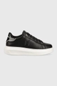 Karl Lagerfeld sneakers din piele KAPRI plată negru KL62515.000