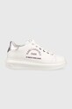 Karl Lagerfeld sneakersy skórzane KAPRI płaska biały KL62539.01P