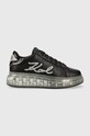 Karl Lagerfeld sneakers in pelle KAPRI KUSHION platform nero KL62610F.00S