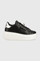 Karl Lagerfeld sneakersy skórzane ANAKAPRI platforma czarny KL63576K.000