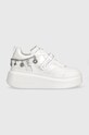Karl Lagerfeld sneakersy skórzane ANAKAPRI platforma biały KL63540F.01S
